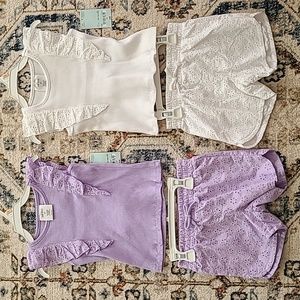 OKIE DOKIE BRAND TODDLER GIRLS BUNDLE OF 2 SETS SHORTS AND MATCHING TOPS SIZE 2T